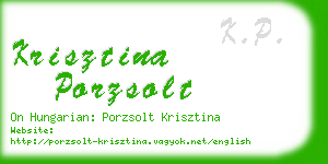 krisztina porzsolt business card